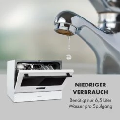 Azuria Geschirrspülmaschine 1380W 6,5L 6 Gedecke Schwarze Glasfront -Küchenbedarf Angebote 10034510 de 0007 logo