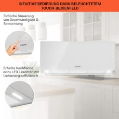 Kronleuchter XL Inselabzugshaube 90cm Umluft 590m³/h LED Touch Weiß -Küchenbedarf Angebote 10034523 de 0004 usp