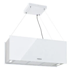 Kronleuchter XL Inselabzugshaube 90cm Umluft 590m³/h LED Touch Weiß