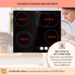 EasyCook Keramikkochfeld 6100W Drehregler Schwarz -Küchenbedarf Angebote 10034604 de 0003 usp