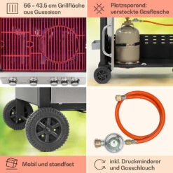 Tomahawk Gasgrill 4x3,6 KW + 2,7 KW Brenner 66x43,5 Cm Grill Edelstahl -Küchenbedarf Angebote 10034710 de 0005 usp