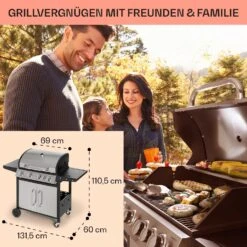 Tomahawk Gasgrill 4x3,6 KW + 2,7 KW Brenner 66x43,5 Cm Grill Edelstahl -Küchenbedarf Angebote 10034710 de 0006 usp