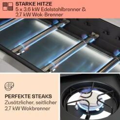 Tomahawk Gasgrill 5x3,6 KW + 2,7 KW Brenner 80x43,5 Cm Grill Edelstahl -Küchenbedarf Angebote 10034712 de 0003 usp