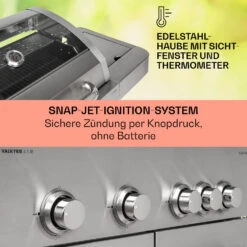 Valkyrie Gasgrill 4x3,5 KW + 3,15 KW Brenner 74x44 Cm Grill Edelstahl -Küchenbedarf Angebote 10034715 de 0004 usp