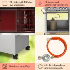 Valkyrie Gasgrill 4x3,5 KW + 3,15 KW Brenner 74x44 Cm Grill Edelstahl -Küchenbedarf Angebote 10034715 de 0005 usp