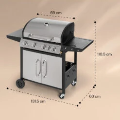 Valkyrie Gasgrill 4x3,5 KW + 3,15 KW Brenner 74x44 Cm Grill Edelstahl -Küchenbedarf Angebote 10034715 yy 0008 dimensions