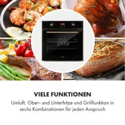 Elizabeth Einbaubackofen Retro 2200 Watt 70l Messingoptik Display -Küchenbedarf Angebote 10034880 de 0004 logo