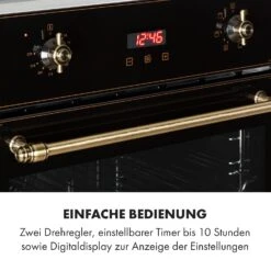 Elizabeth Einbaubackofen Retro 2200 Watt 70l Messingoptik Display -Küchenbedarf Angebote 10034880 de 0005 logo