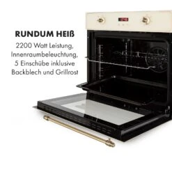 Elizabeth Einbaubackofen Retro 2200W 70L 50 - 250 °C Timer Display 16 Elizabeth Einbaubackofen Retro 2200W 70L 50 - 250 °C Timer Display -Küchenbedarf Angebote 10034881 de 0006 logo