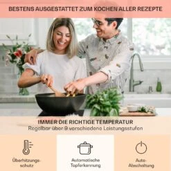 Kochheld Doppel-Induktionskochfeld 2900W Dreh-Regler Glas Schwarz -Küchenbedarf Angebote 10034946 de 0005 usp