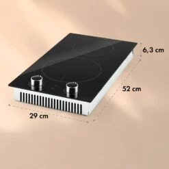 Kochheld Doppel-Induktionskochfeld 2900W Dreh-Regler Glas Schwarz -Küchenbedarf Angebote 10034946 yy 0011 dimensions