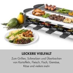 Tenderloin 50/50 Raclette-Grill 1200W 8 Personen Natursteinplatte Metallgrillplatte -Küchenbedarf Angebote 10035260 de 0004 logo