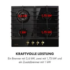 Victoria 4 Zonen Gaskochfeld 4-flammig Sabaf-Brenner Glaskeramik 18 Victoria 4 Zonen Gaskochfeld 4-flammig Sabaf-Brenner Glaskeramik -Küchenbedarf Angebote 10035271 de 0007 logo