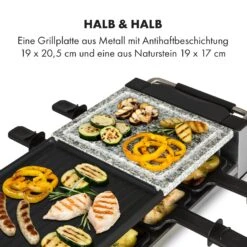 Bistecca Raclette 1200W Metall / Stein 8 Personen Kontroll-LED -Küchenbedarf Angebote 10035293 de 0004 logo