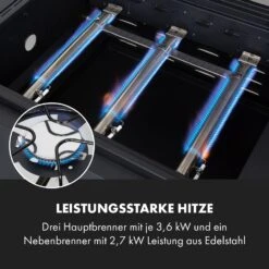 Kingsville Smoker Kombigrill Gas Kohle Smoker 13,5kW 3+1 Brenner -Küchenbedarf Angebote 10035409 de 0005 logo