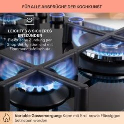 Illuminosa 4 Gaskochfeld 4-flammig Sabaf-Brenner Glaskeramik -Küchenbedarf Angebote 10035464 de 0005 usp