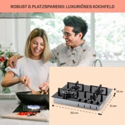 Illuminosa 4 Gaskochfeld 4-flammig Sabaf-Brenner Glaskeramik -Küchenbedarf Angebote 10035464 de 0006 usp