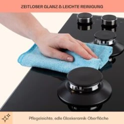 Illuminosa 4 Gaskochfeld 4-flammig Sabaf-Brenner Glaskeramik -Küchenbedarf Angebote 10035464 de 0007 usp