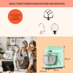 Bella Elegance Küchenmaschine 2000W 2,7PS 5,2 Ltr Edelstahl BPA-frei -Küchenbedarf Angebote 10035520 de 0005 usp