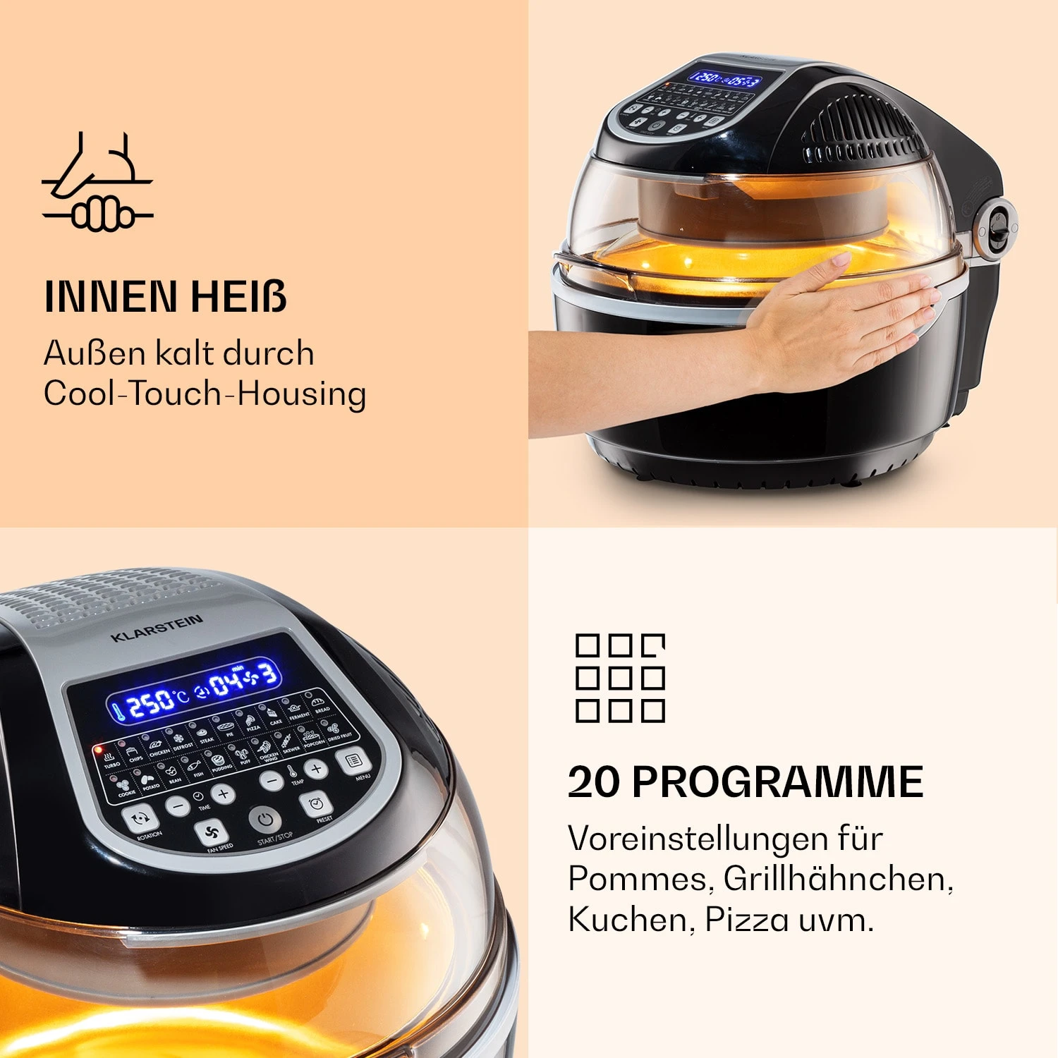 VitAir Smart Heißluftfritteuse App-Steuerung / 1400W / 7,75 Ltr / 20 Programme 7 VitAir Smart Heißluftfritteuse App-Steuerung / 1400W / 7,75 Ltr / 20 Programme – Bild 5