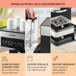 Arabica Comfort Espressomaschine 1350W 20 Bar 1,8l Touch-Bedienfeld -Küchenbedarf Angebote 10035655 de 0006 usp