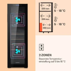 Bovella 27 Duo+ Zweizonen-Weinkühlschrank 74l 27 Fl. Glastür -Küchenbedarf Angebote 10035697 de 0004 logo