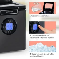 Icemeister 2G Eiswürfelmaschine 12kg/24h LC-Display Edelstahl -Küchenbedarf Angebote 10035712 de 0004 usp