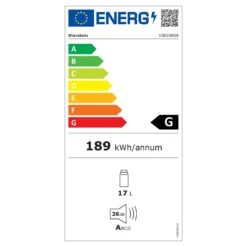 Bellevin 6 Uno Weinkühlschrank 17 Liter 11-18 °C SingleZone LED -Küchenbedarf Angebote 10035858 energy label