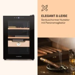Klarstein El Presidente 37 Zigarren-Humidor 37L 2 Einschübe 1 Fach Zedernholz -Küchenbedarf Angebote 10036101 de 0003 logo