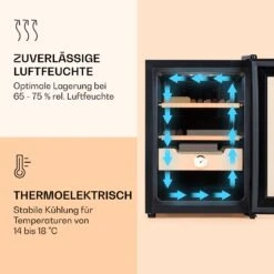Klarstein El Presidente 37 Zigarren-Humidor 37L 2 Einschübe 1 Fach Zedernholz -Küchenbedarf Angebote 10036101 de 0004 logo