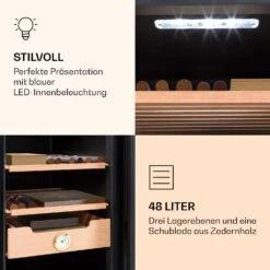 Klarstein El Presidente 48 Zigarren-Humidor 48L 3 Einschübe 1 Fach Zedernholz 15 Klarstein El Presidente 48 Zigarren-Humidor 48L 3 Einschübe 1 Fach Zedernholz -Küchenbedarf Angebote 10036103 de 0006 logo