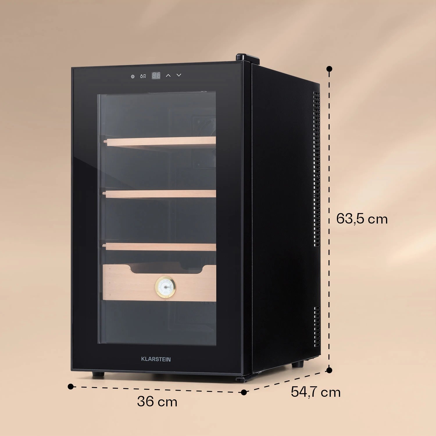 Klarstein El Presidente 48 Zigarren-Humidor 48L 3 Einschübe 1 Fach Zedernholz 9 Klarstein El Presidente 48 Zigarren-Humidor 48L 3 Einschübe 1 Fach Zedernholz – Bild 7