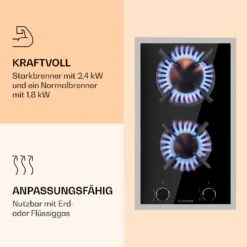 Goldflame Domino Prime Gaskochfeld 2-flammig Messing-Brenner Glaskeramik -Küchenbedarf Angebote 10037806 de 0004 logo