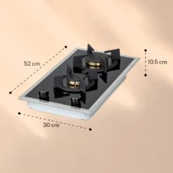Goldflame Domino Prime Gaskochfeld 2-flammig Messing-Brenner Glaskeramik -Küchenbedarf Angebote 10037806 yy 0007 logo