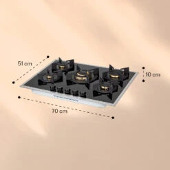 Goldflame 5 Prime Gaskochfeld 5-flammig Messing-Brenner Glaskeramik -Küchenbedarf Angebote 10037808 yy 0007 logo