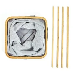 Wäschekorb Eckig Bambus Baumwollleinen Einfacher Aufbau -Küchenbedarf Angebote 10037999 yy 0003 logo