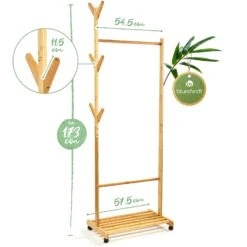 Garderobe Ablage Kleiderständer 57,5 X 173cm Asymmetrisch Bambus -Küchenbedarf Angebote 10038021 yy 0007 logo