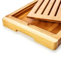 Brotschneidebrett Mit Krümelfach Bambus 38 X 3 X 25,5 Cm (BxHxT) Recycelbar -Küchenbedarf Angebote 10038056 yy 0003 logo