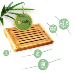 Brotschneidebrett Mit Krümelfach Bambus 38 X 3 X 25,5 Cm (BxHxT) Recycelbar -Küchenbedarf Angebote 10038056 yy 0008 logo
