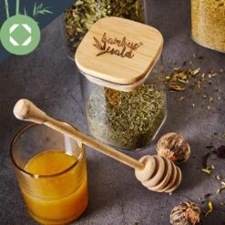 Eckiges Glas Mit Bambusdeckel Luftdicht Mit Silikonring 10x16x10 Cm 1200 Ml -Küchenbedarf Angebote 10038103 yy 0006 logo