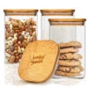Eckiges Glas Mit Bambusdeckel Luftdicht Mit Silikonring 10x16x10 Cm 3x 1200 Ml -Küchenbedarf Angebote 10038257 yy 0001 titel