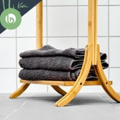 Handtuchhalter 3-fache Handtuchstange 40x104,5x27cm Leiteroptik Bambus -Küchenbedarf Angebote 10038277 yy 0004 logo