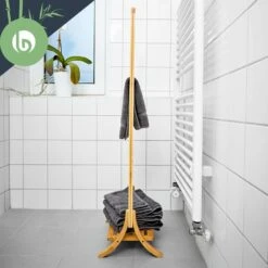 Handtuchhalter 3-fache Handtuchstange 40x104,5x27cm Leiteroptik Bambus -Küchenbedarf Angebote 10038277 yy 0006 logo