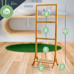 Handtuchhalter 3-fache Handtuchstange 40x104,5x27cm Leiteroptik Bambus -Küchenbedarf Angebote 10038277 yy 0007 logo