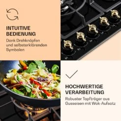 Victoria 5 Gaskochfeld 5-flammig Sabaf-Brenner Glaskeramik Retro-Look -Küchenbedarf Angebote 10038376 de 0005 logo