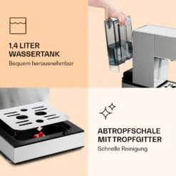 Pausa Espressomaker 1350 Watt 20 Bar Druck Wassertank: 1,4 Liter Edelstahl -Küchenbedarf Angebote 10038393 de 0007 logo