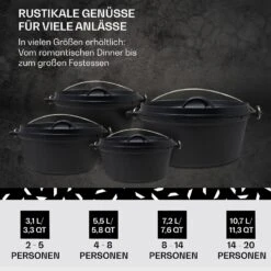 Galloway Dutch Oven 4.5 BBQ-Topf Gusseisen Größe S / 4.5 Qt -Küchenbedarf Angebote 10038580 de 0006 usp