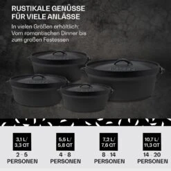 Galloway Dutch Oven 9.0 BBQ-Topf Gusseisen Größe L / 9 Qt -Küchenbedarf Angebote 10038582 de 0006 usp