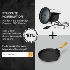 Galloway Dutch Oven 6.0 BBQ-Topf Gusseisen Standfüße Größe M / 6 Qt -Küchenbedarf Angebote 10038585 de 0007 usp