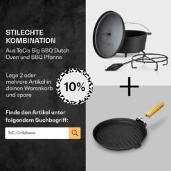 Galloway Dutch Oven 12.0 BBQ-Topf Gusseisen Standfüße Größe XL / 12 Qt -Küchenbedarf Angebote 10038587 de 0007 usp